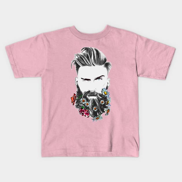 Flower Bearded ( Rework 2023 ) Kids T-Shirt by So Red The Poppy